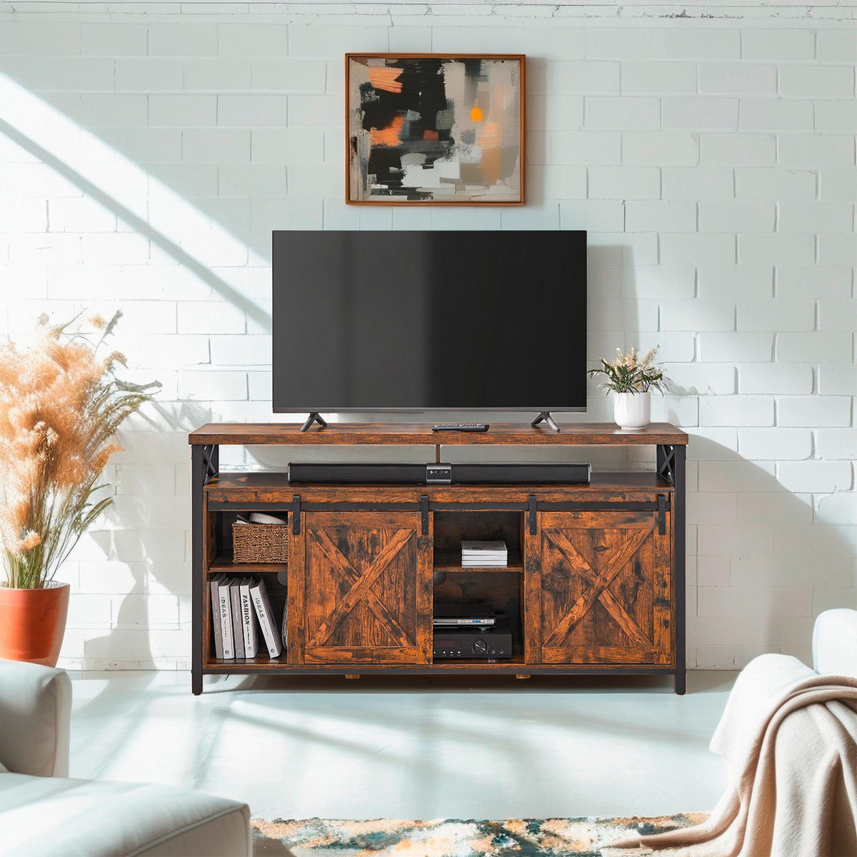 TV-ELEMENT - Dunkelbraun/Schwarz, Trend, Holzwerkstoff (147/76/40cm) - MID.YOU