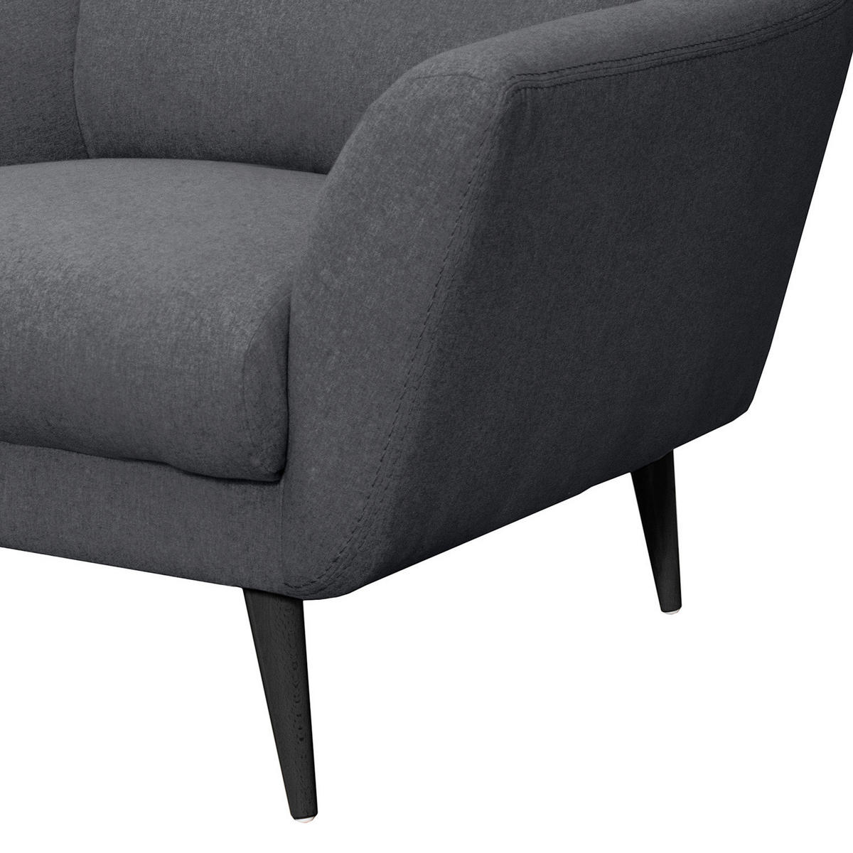 SESSEL in Webstoff Anthrazit  - Anthrazit/Schwarz, Design, Holz/Textil (92/87/88cm) - Livetastic