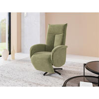 RELAXSESSEL GLENDALE E Flachgewebe Kopfteilverstellung, Rücken echt    - Schwarz/Hellgrün, KONVENTIONELL, Textil/Metall (75/112/82cm) - Sit & More