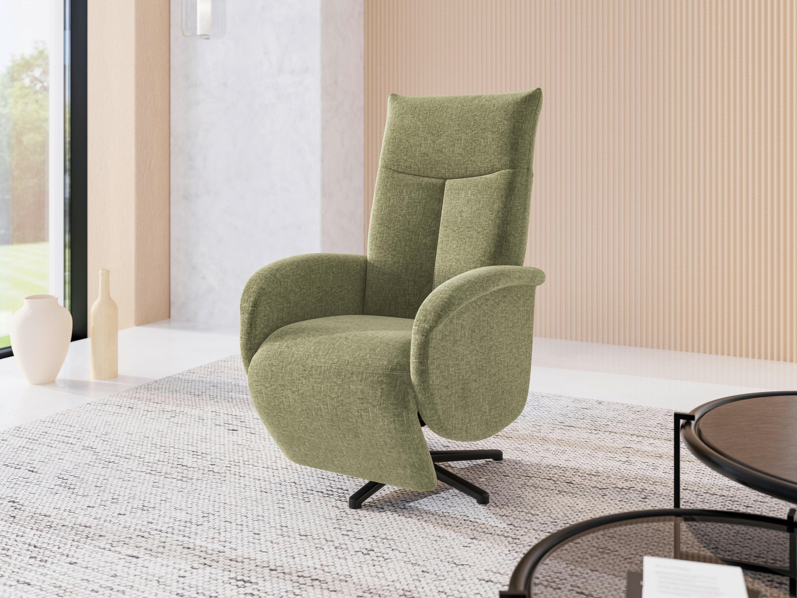 Sit & More RELAXAČNÍ KŘESLO, textil, světle zelená