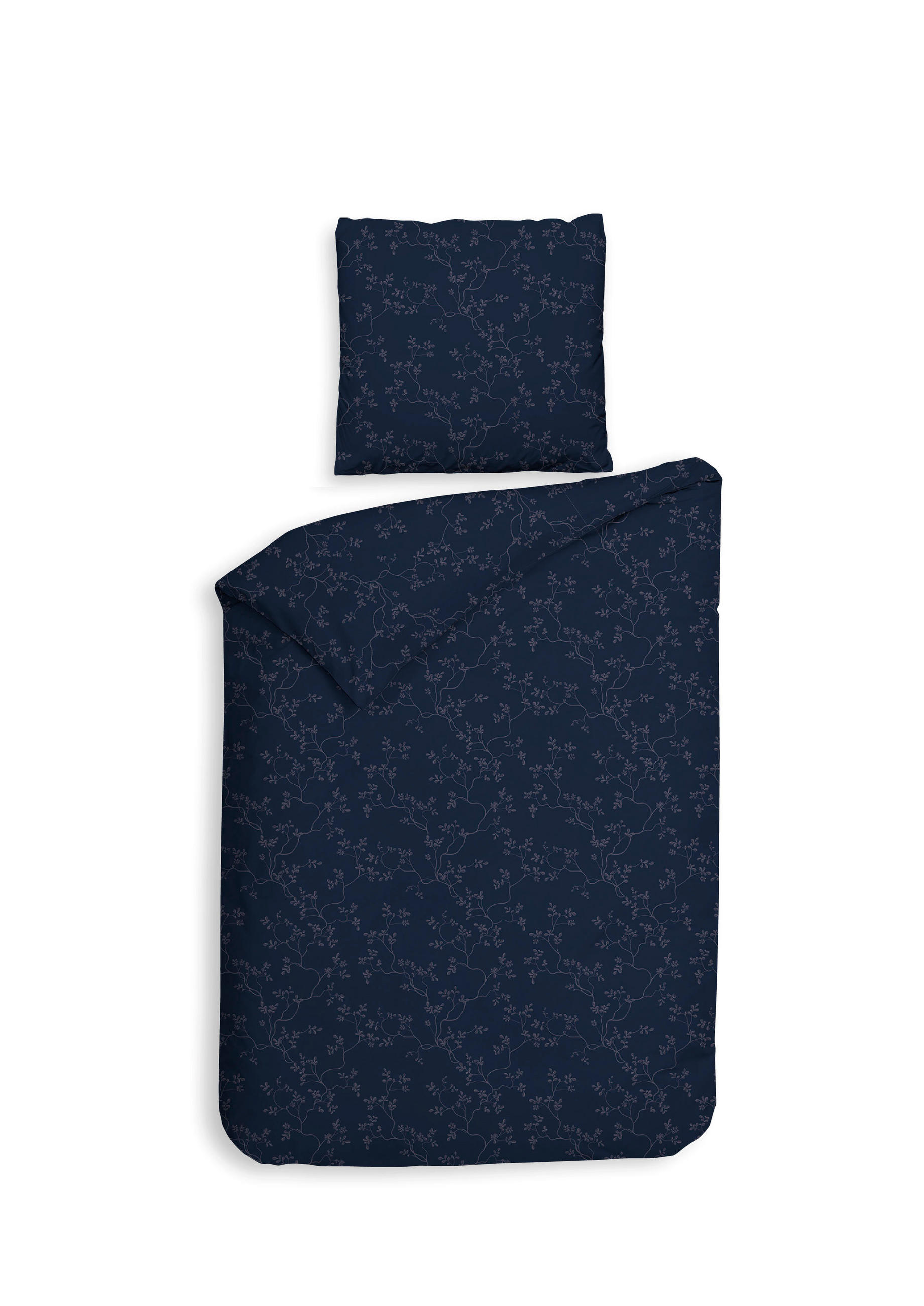 BETTWÄSCHE Alloro Flanell 155/220 cm  - Dunkelblau, Basics, Textil (155/220cm)