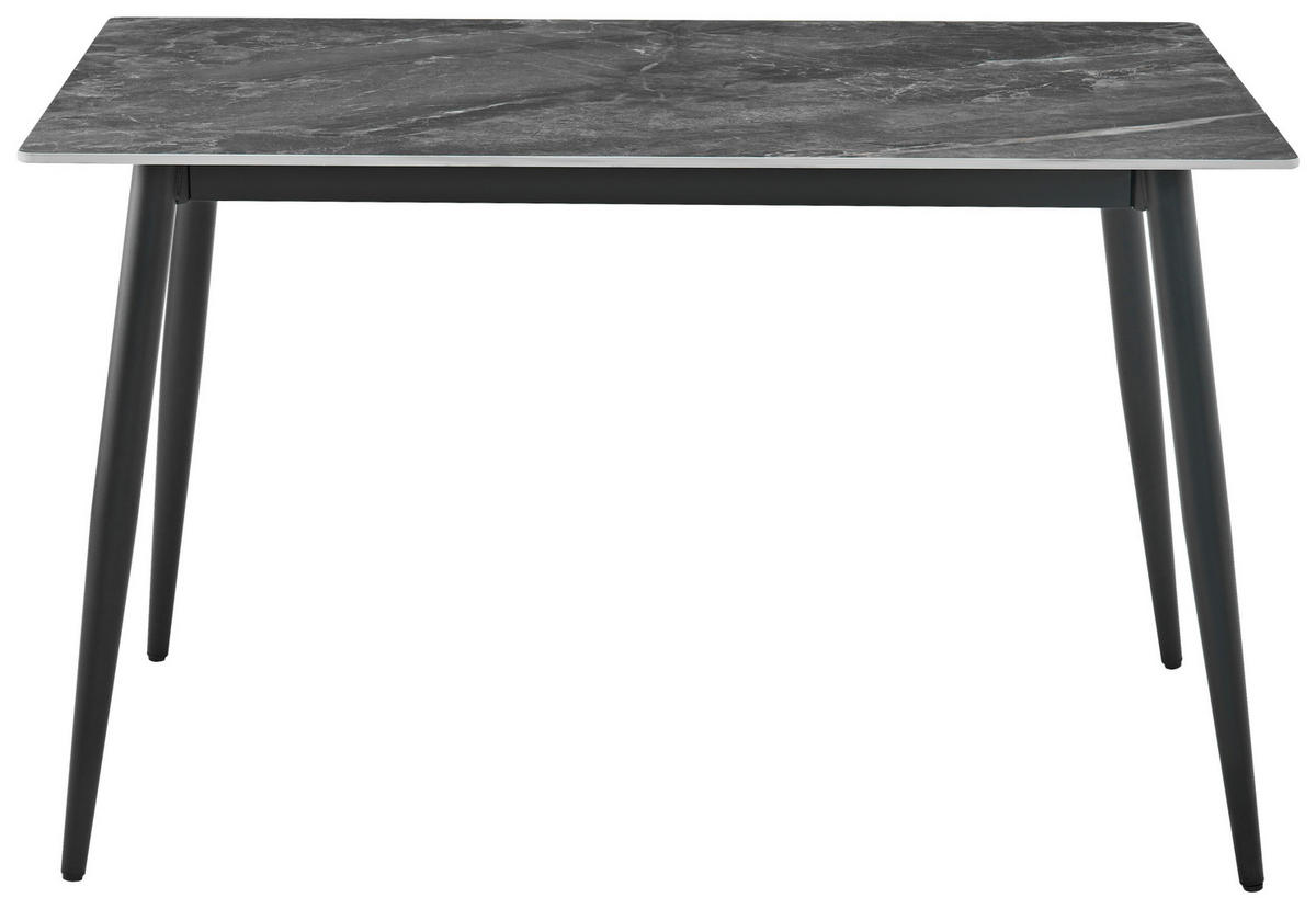 ESSTISCH in Metall, Keramik 120/75/75 cm  - Schwarz/Grau, Design, Keramik/Metall (120/75/75cm) - Ti'me