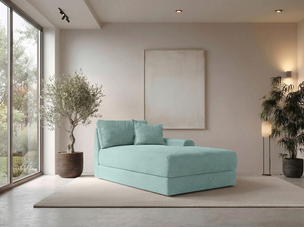 BIGSOFA Cord Salbeigrün  - Salbeigrün/Schwarz, MODERN, Kunststoff/Textil (117/93/190cm) - Carryhome
