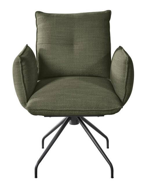 ARMLEHNSTUHL  in Stahl Struktur  - Schwarz/Grün, Design, Textil/Metall (65/90/70cm) - Dieter Knoll