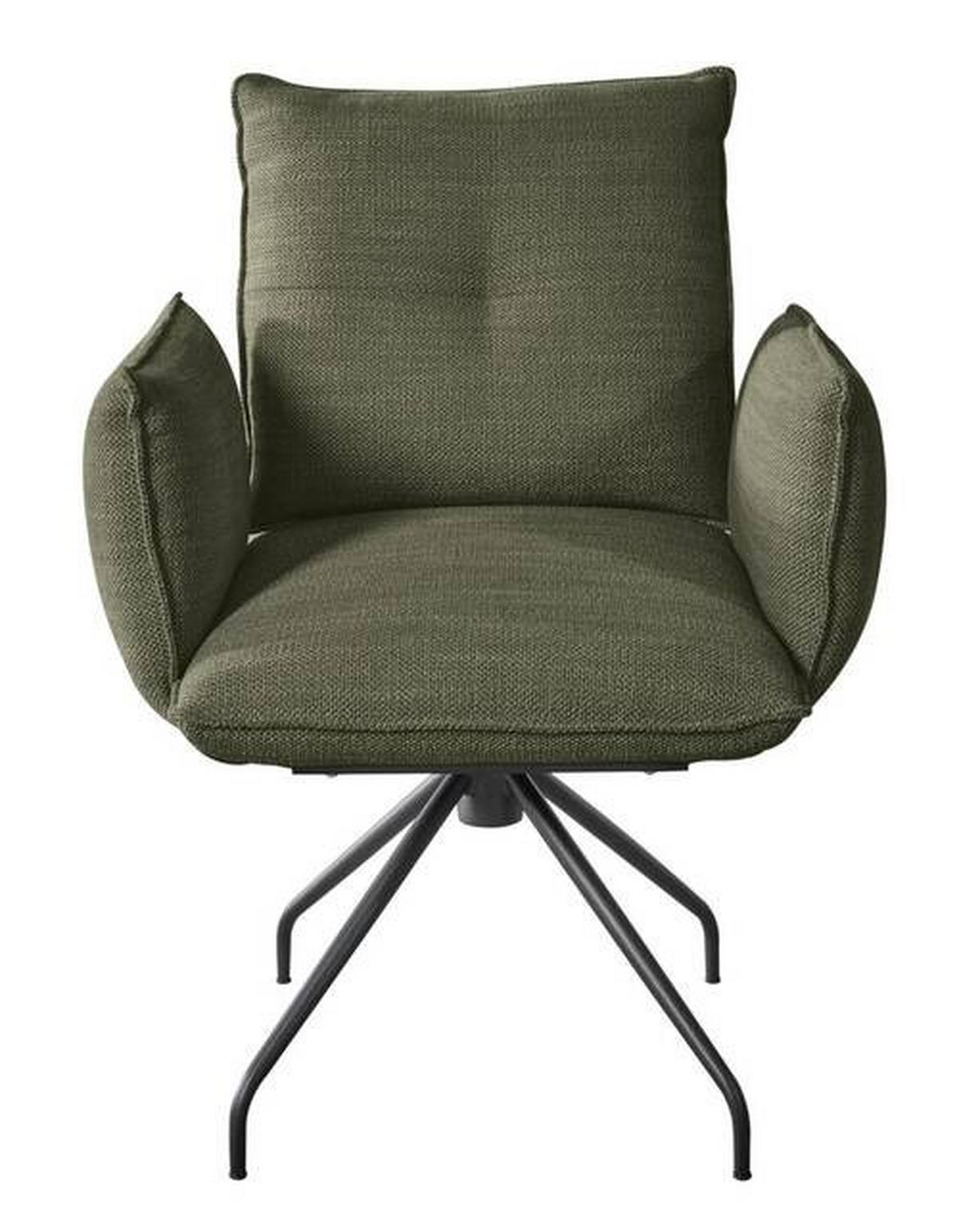 ARMLEHNSTUHL  in Stahl Struktur  - Schwarz/Grün, Design, Textil/Metall (65/90/70cm) - Dieter Knoll