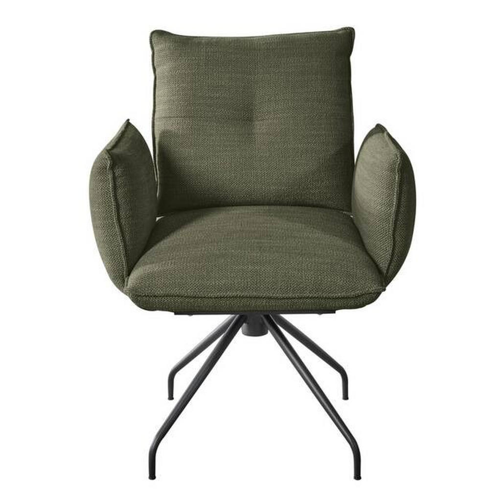 Thumbnail - Dieter Knoll Armlehnstuhl, Grün, Metall, Textil, Sternfuß, 65x90x70 cm, Lederauswahl, Stoffauswahl, Sitzfläche 360° dreh...