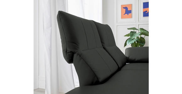 RÉCAMIERE in Echtleder Dunkelgrau - Chromfarben/Dunkelgrau, Design, Leder/Metall (209/85-109/95-16cm) - Dieter Knoll
