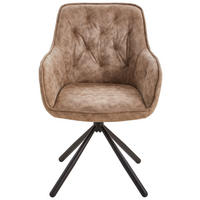 ARMLEHNSTUHL  in Eisen Mikrofaser  - Schwarz/Braun, MODERN, Holz/Textil (61/91/59cm) - Livetastic