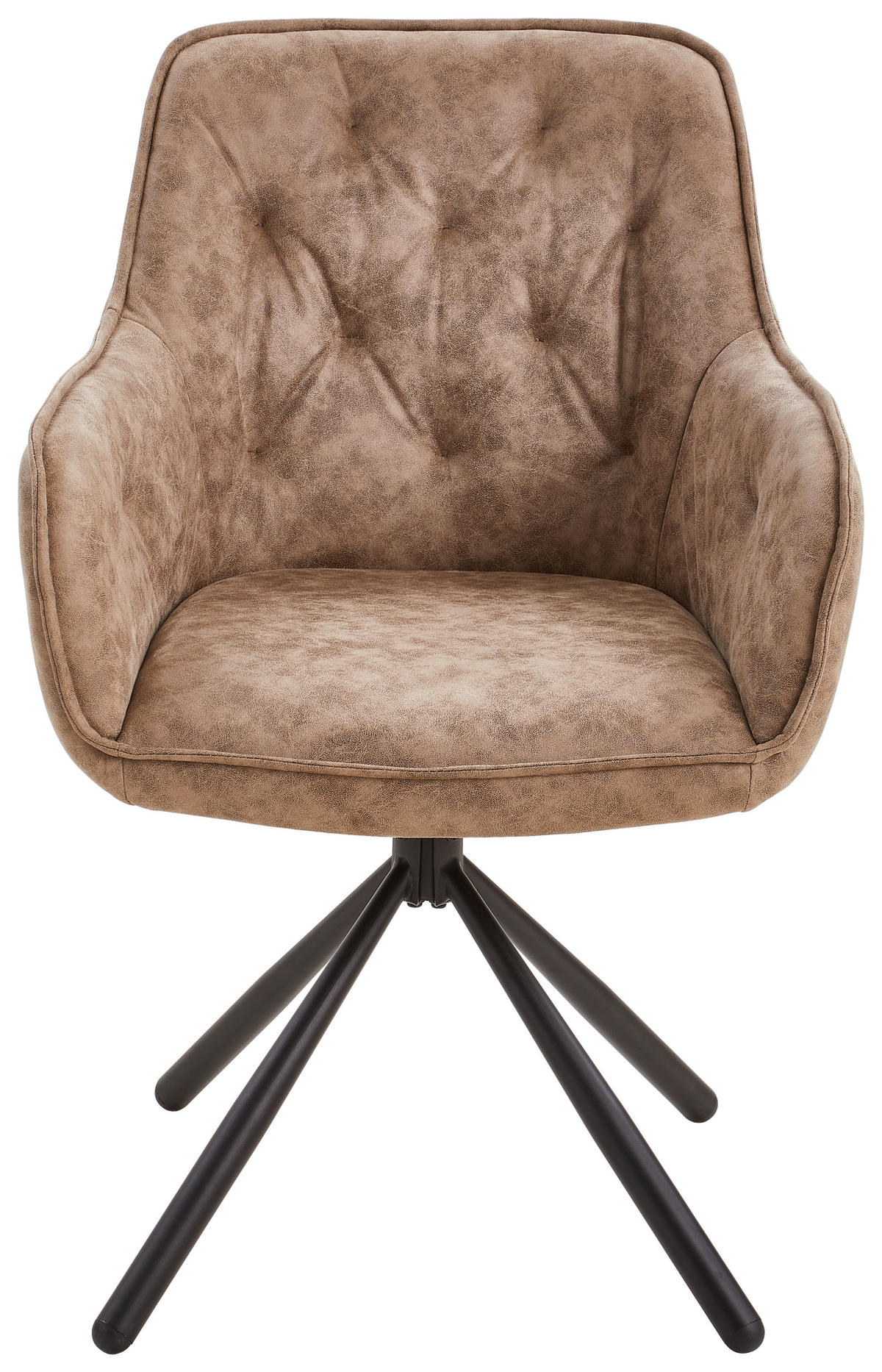 ARMLEHNSTUHL  in Eisen Mikrofaser  - Schwarz/Braun, MODERN, Holz/Textil (61/91/59cm) - Livetastic