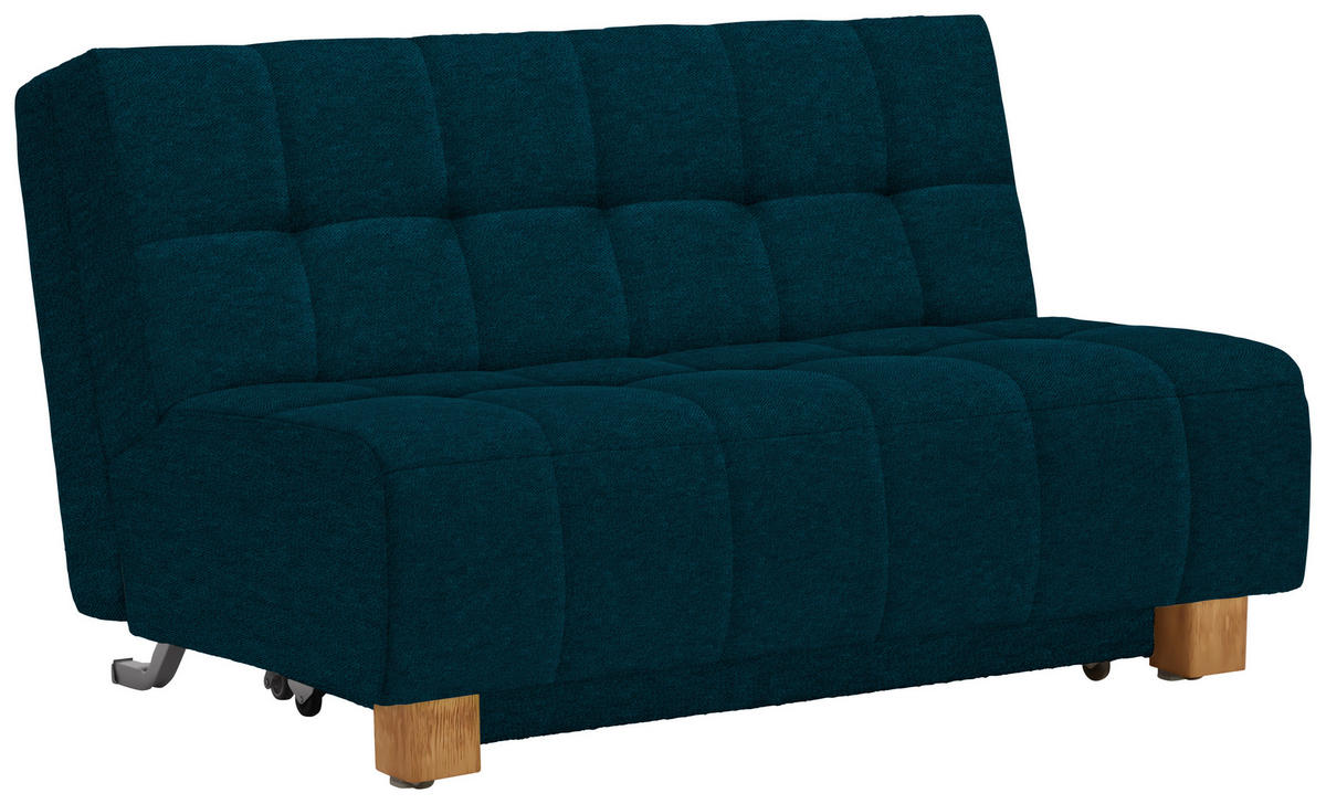 SCHLAFSOFA in Webstoff Petrol  - Petrol/Naturfarben, MODERN, Holz/Textil (145/92/102cm) - Novel