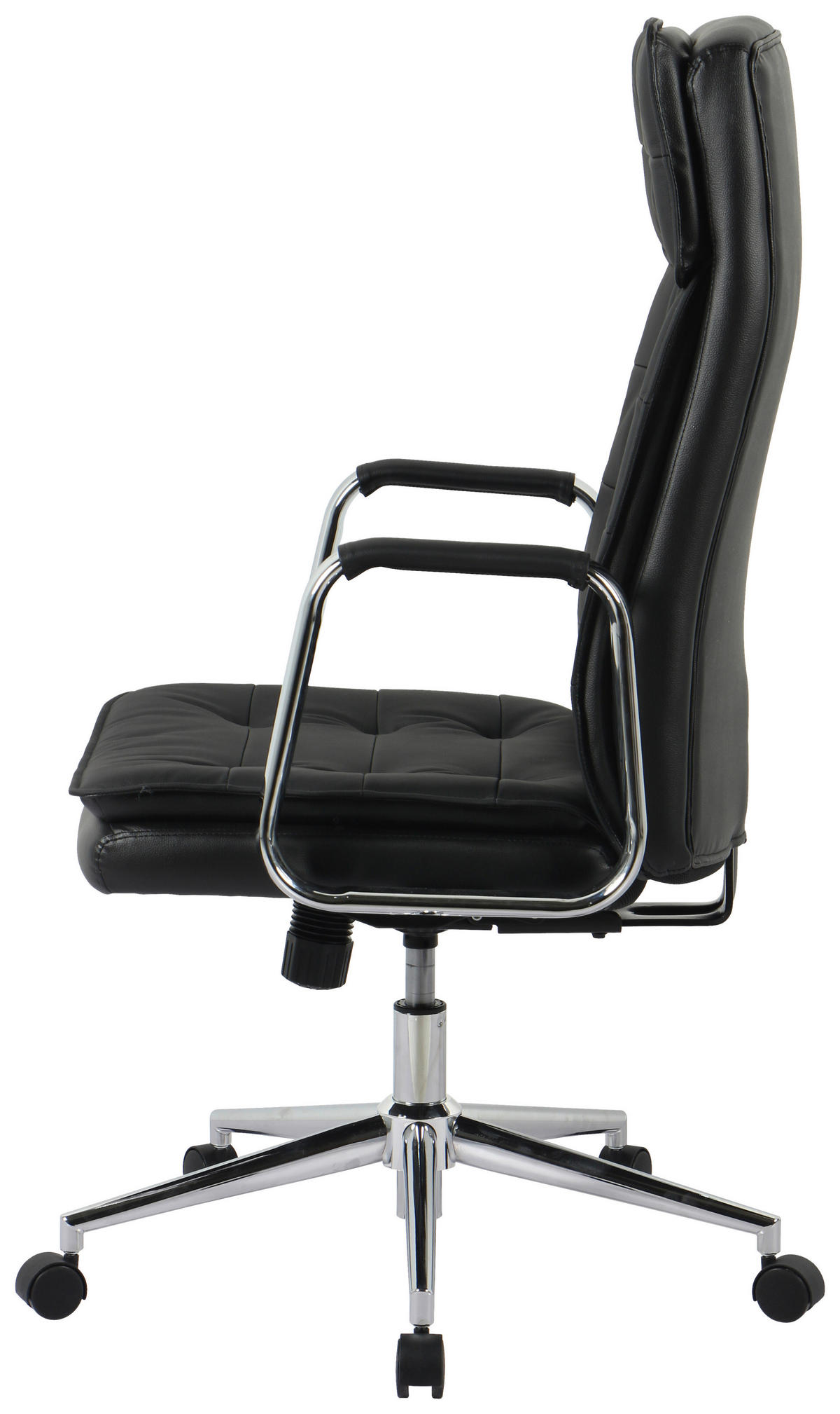 KANCELÁRSKE KRESLO, vzhľad kože, čierna - čierna/chrómová, Konventionell, kov/koža (75/113/120,5/65,5cm) - Novel