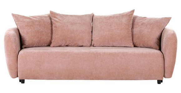 SCHLAFSOFA  in Flachgewebe Altrosa  - Schwarz/Altrosa, KONVENTIONELL, Kunststoff/Textil (250/74/108cm) - Carryhome
