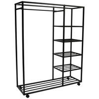 KLEIDERWAGEN in Schwarz 100/140/35 cm   - Schwarz, Basics, Kunststoff/Metall (100/140/35cm)