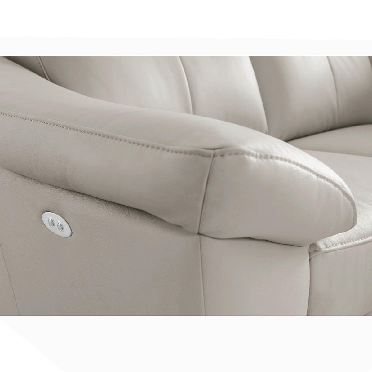 ECKSOFA Platinfarben Echtleder Lederlook  - Platinfarben/Chromfarben, Design, Leder/Textil (242/194cm) - Livetastic