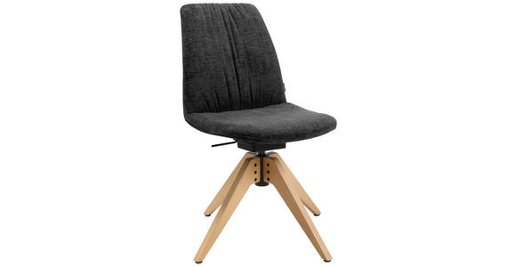 STUHL in Flachgewebe Holz, Textil - Eichefarben/Anthrazit, Design, Holz/Textil (46/85-88/55cm) - Johann Jakob