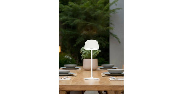 AKKU-TISCHLEUCHTE Las Vegas 10,5/27 cm  - Transparent/Weiß, Design, Kunststoff/Metall (10,5/27cm) - Novel