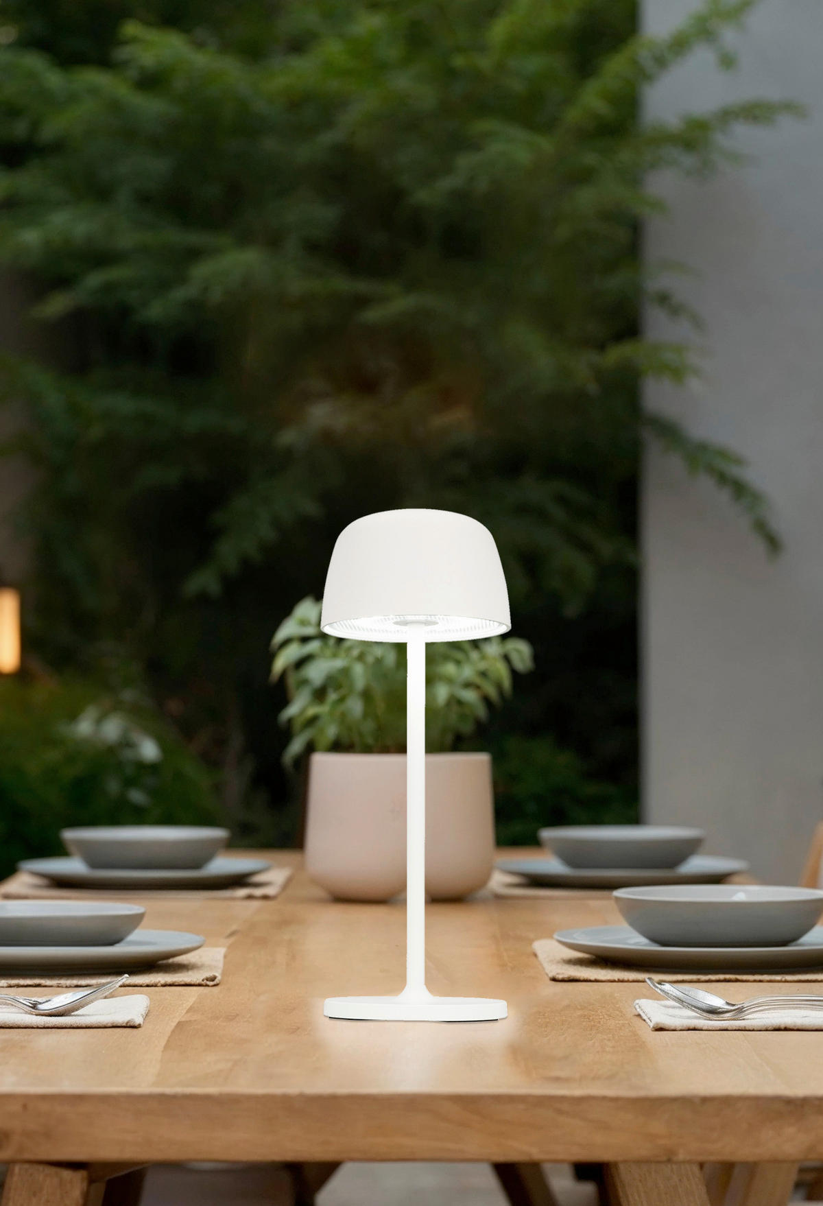 NABÍJATEĽNÁ STOLNÁ LAMPA 10,5/27 cm - priehľadné/biela, Design, kov/plast (10,5/27cm) - Novel