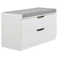 GARDEROBENBANK Vliesstoff Grau, Weiß  - Weiß/Grau, KONVENTIONELL, Holzwerkstoff/Textil (80/44,5/35,5cm) - MID.YOU