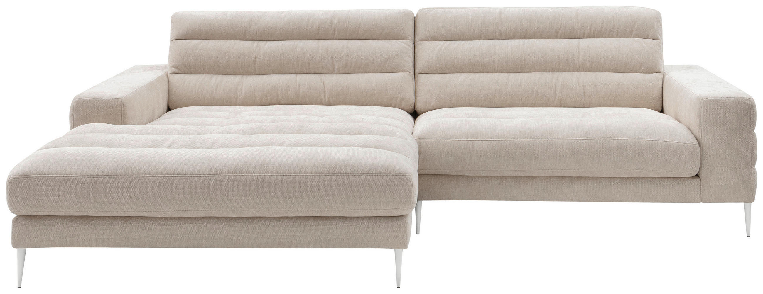 ECKSOFA  in Chenille Naturfarben  207/293 cm  - Naturfarben, Design, Textil/Metall (207/293cm) - Dieter Knoll