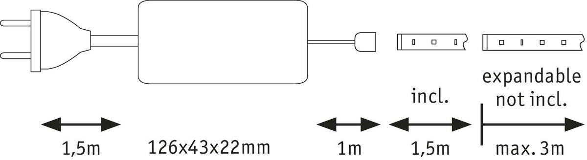 LED-STRIP 70577   - Silberfarben, Basics, Metall (0,3cm) - Paulmann