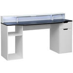 GAMINGTISCH Schwarz, Weiß  - Schwarz/Weiß, Design, Holzwerkstoff (160/60/90cm) - Carryhome