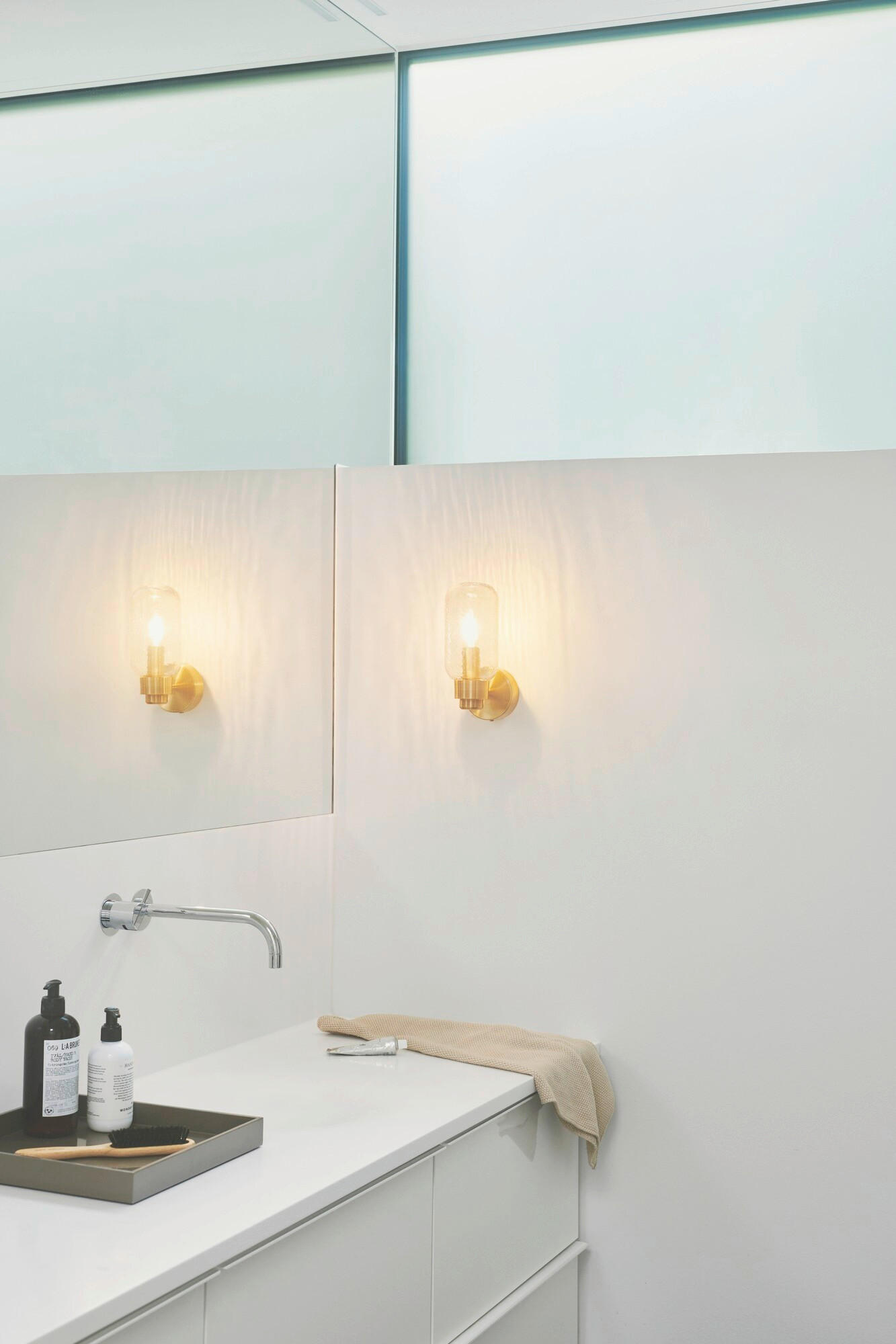 BADEZIMMER-WANDLEUCHTE 9/23/14,4 cm   - Messingfarben, LIFESTYLE, Glas (9/23/14,4cm) - Nordlux