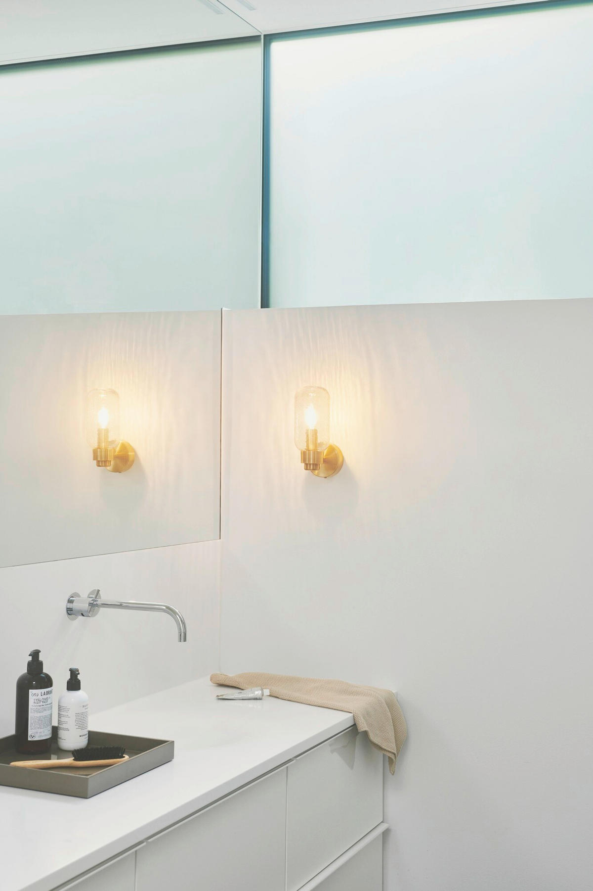 BADEZIMMER-WANDLEUCHTE 9/23/14,4 cm   - Messingfarben, LIFESTYLE, Glas (9/23/14,4cm) - Nordlux