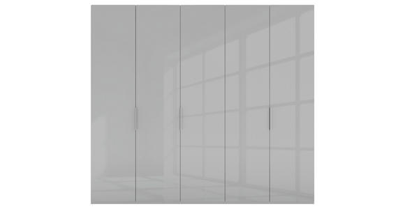 DREHTÜRENSCHRANK 250/223/62 cm 5-türig Grau - Alufarben/Grau, KONVENTIONELL, Glas/Holzwerkstoff (250/223/62cm) - Novel
