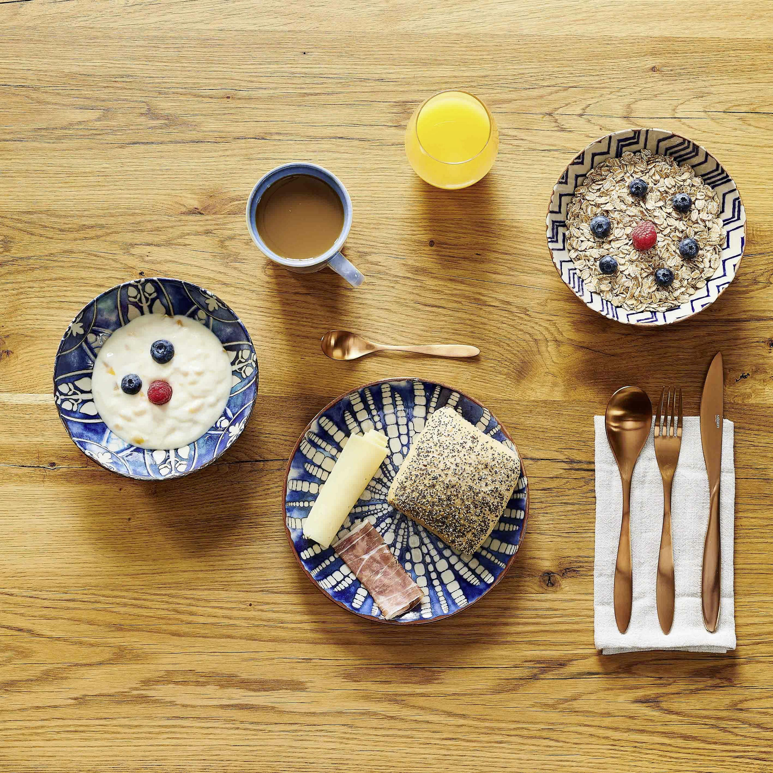 SALLADSSET  Iberico Blue 5 delar  - vit/blå, Basics, keramik (36,5/36,5/31,5cm) - Mäser