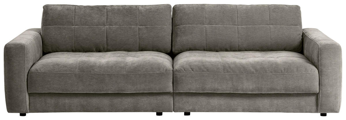 BIGSOFA BE COMFY Cord Graubraun  - Graubraun/Schwarz, MODERN, Textil (264/83/126cm) - Trendmanufaktur