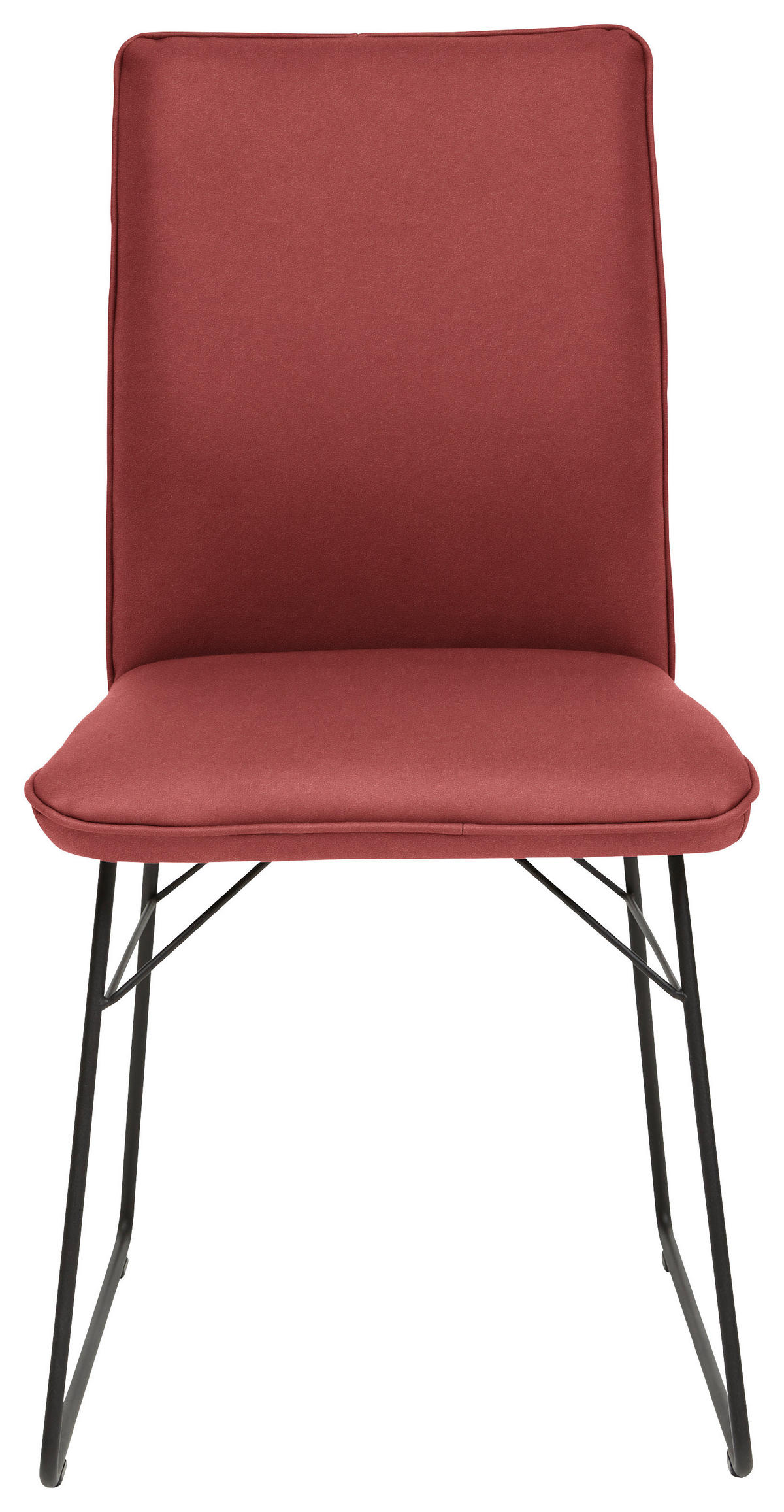 STUHL  in Stahl Mikrofaser Metall, Textil  - Rot/Schwarz, Design, Textil/Metall (46/91/60cm) - Dieter Knoll