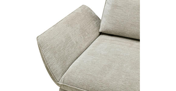 ECKSOFA Beige Mikrofaser  - Beige/Schwarz, Design, Textil/Metall (325/85/109-170cm) - Novel