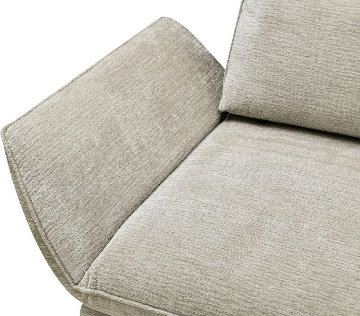 ECKSOFA Beige Mikrofaser  - Beige/Schwarz, Design, Textil/Metall (325/85/109-170cm) - Novel