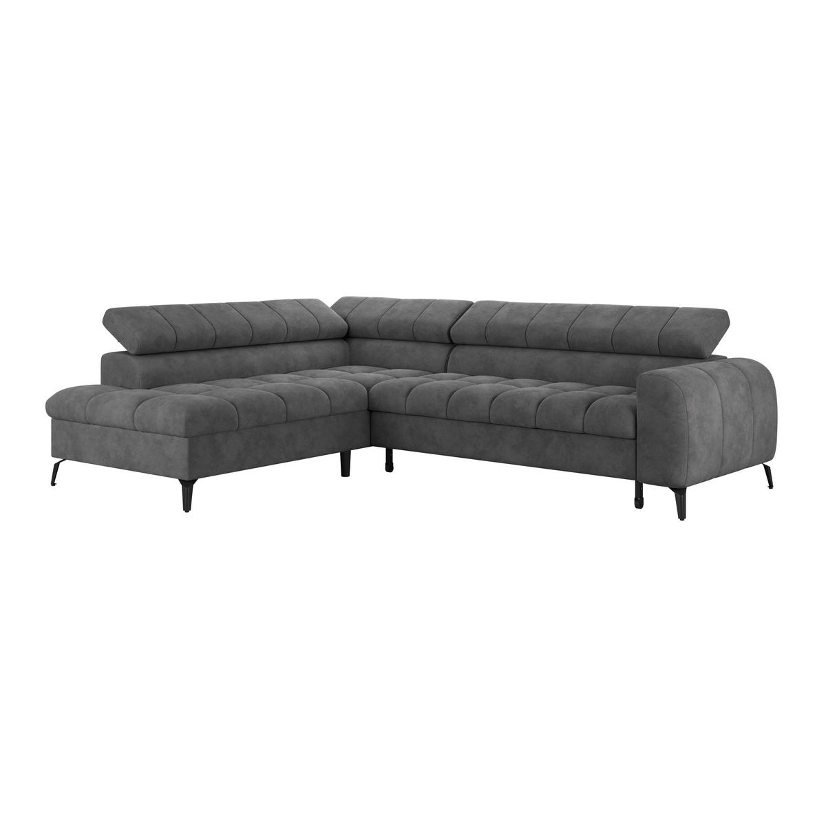 ECKSOFA in Dunkelgrau  - Dunkelgrau/Schwarz, Trend, Kunststoff/Textil (203/261cm) - Livetastic