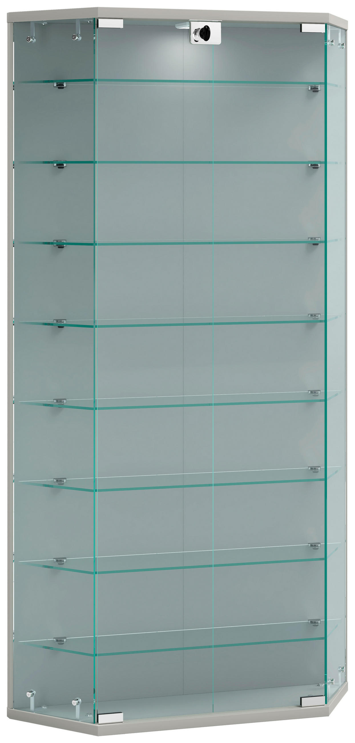 VITRINSKÅP  i silver  - silver/transparent, Design, trämaterial/glas (83/114/17cm) - MID.YOU