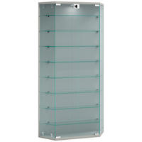 VITRINE in Silberfarben  - Transparent/Silberfarben, Design, Glas/Holzwerkstoff (83/114/17cm) - MID.YOU