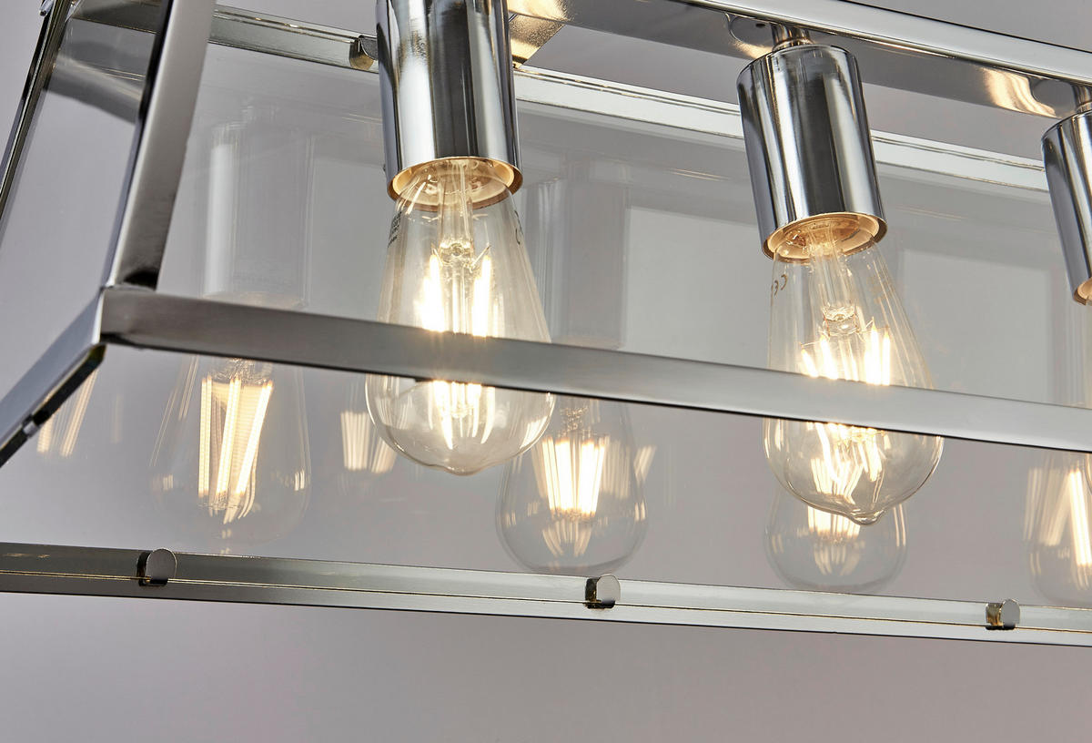 HÄNGELEUCHTE Voyager   - Chromfarben, MODERN, Glas/Metall (90/100/20cm) - Searchlight