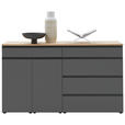 SIDEBOARD  in 180/102/41 cm  - Eichefarben/Schwarz, Design, Holz/Holzwerkstoff (180/102/41cm) - Dieter Knoll