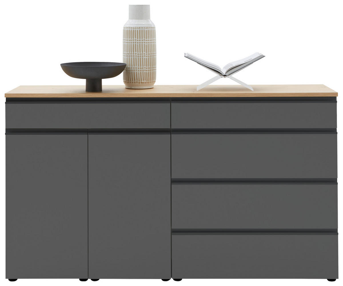 SIDEBOARD  in 180/102/41 cm  - Eichefarben/Schwarz, Design, Holz/Holzwerkstoff (180/102/41cm) - Dieter Knoll