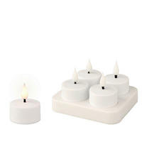 SADA ČAJOVÝCH LED SVÍČEK 4 ks - biela, Basics, plast (4/4,5cm) - Ambia Home