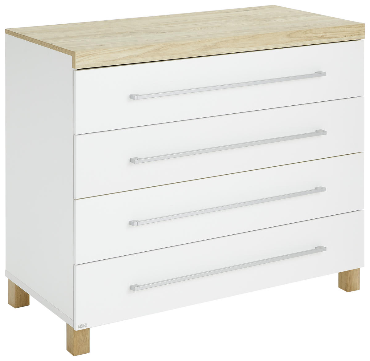 WICKELKOMMODE Lennox Fresh  - Eichefarben/Silberfarben, Basics, Holzwerkstoff (109,9/95,8/56,6cm) - Paidi
