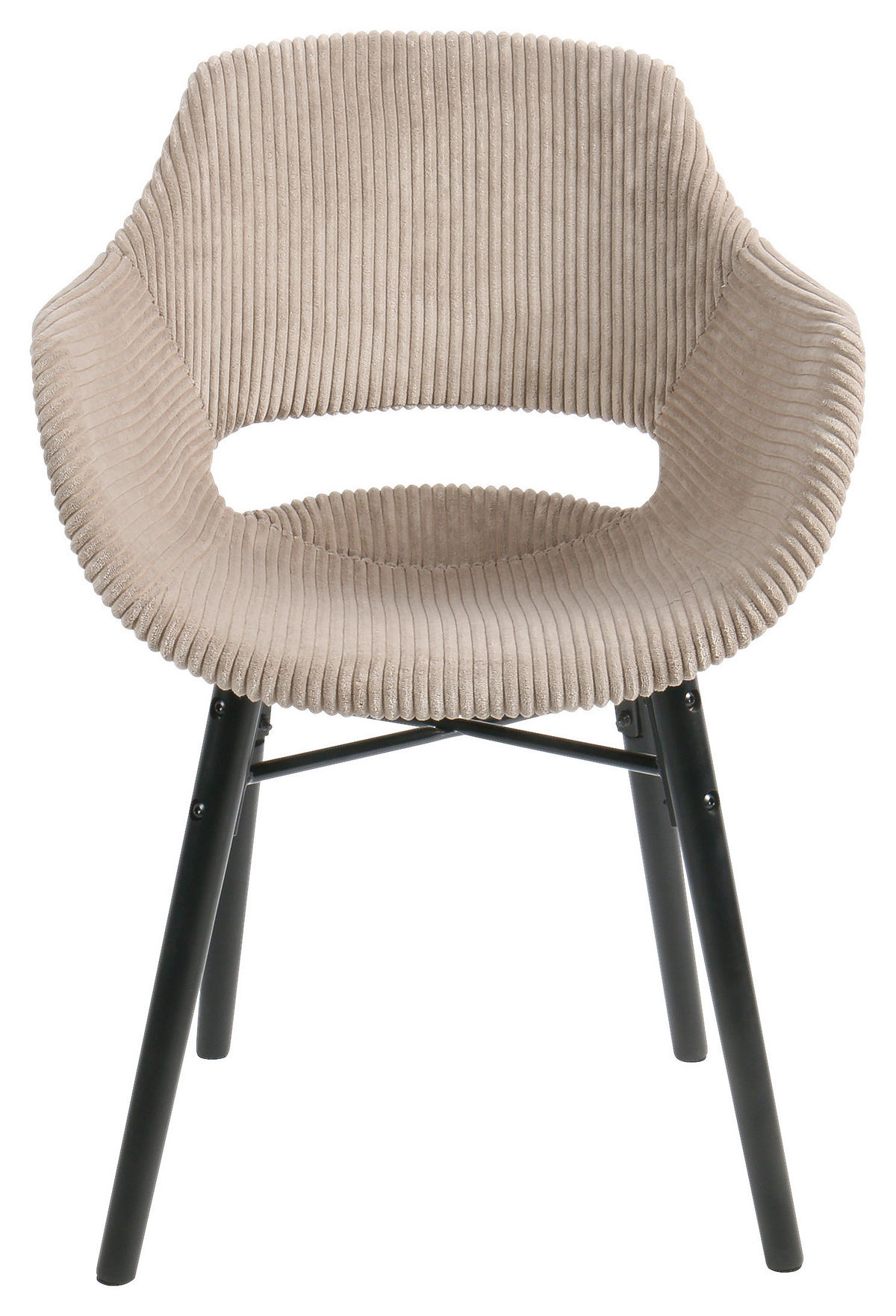 ARMLEHNSTUHL  in Cord matt  - Schwarz/Braun, MODERN, Holz/Kunststoff (58/81/61cm) - MID.YOU