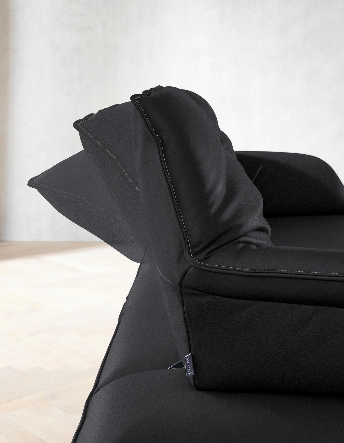 ECKSOFA in Echtleder Schwarz  252/169 cm  - Beige/Schwarz, Design, Leder/Metall (252/169cm) - Koinor