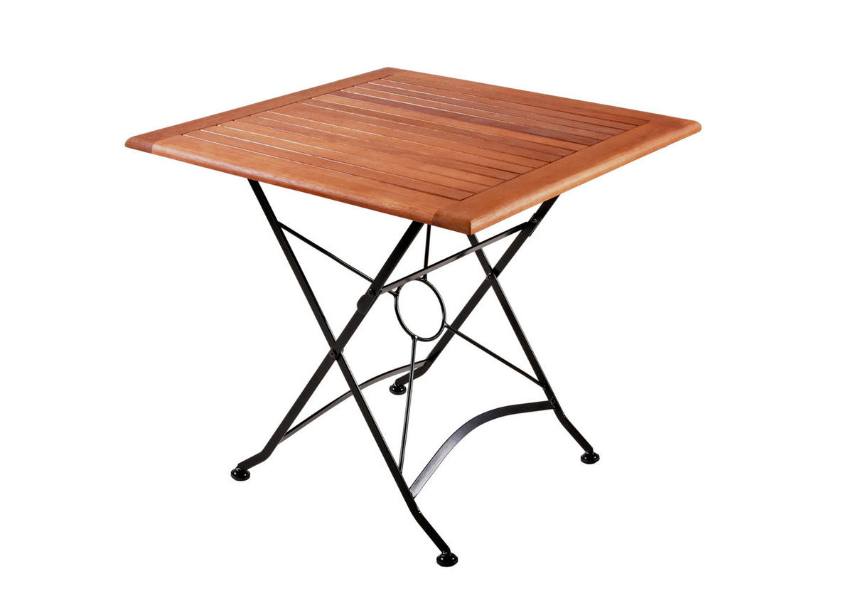 GARTENSET Eukalyptusholz Hartholz Stahl  - Eukalyptusholzfarben/Schwarz, Basics, Holz/Metall (56/89/58cm) - Gardenson