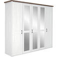 DREHTÜRENSCHRANK in Weiß, Trüffeleichefarben - Trüffeleichefarben/Weiß, LIFESTYLE, Glas/Holzwerkstoff (241/212/62cm) - Carryhome