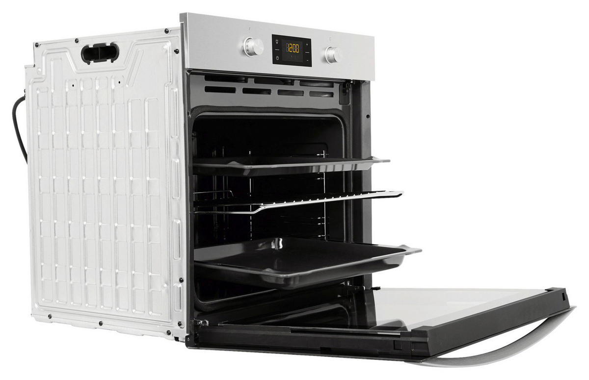 EINBAUBACKOFEN PBWK3OP8VIN  - Silberfarben/Schwarz, Basics, Glas/Metall (59,5/59,5/54.9cm) - Privileg