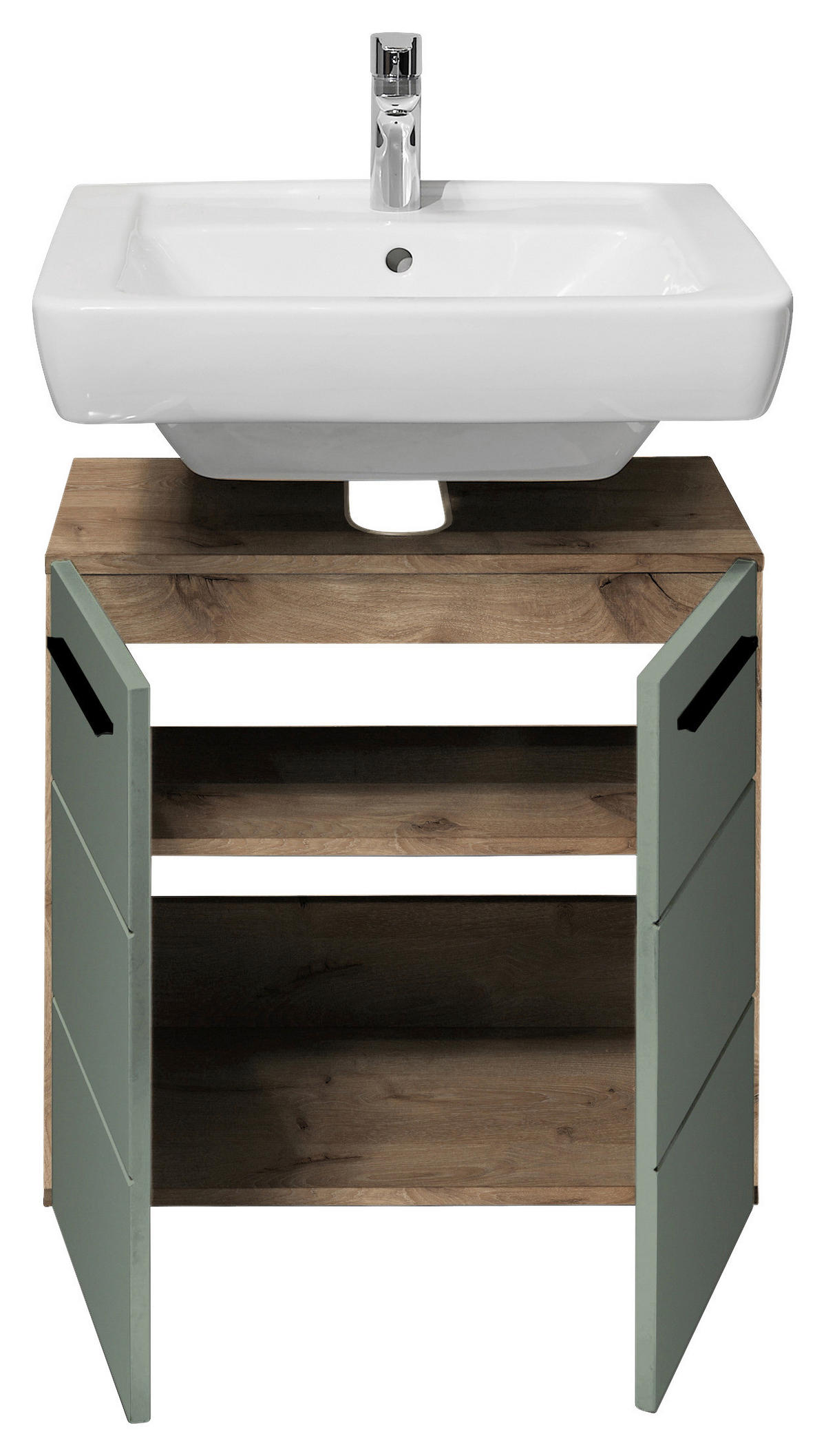 WASCHBECKENUNTERSCHRANK 60/62/31 cm  - Eichefarben/Schwarz, Basics, Holzwerkstoff/Kunststoff (60/62/31cm) - MID.YOU