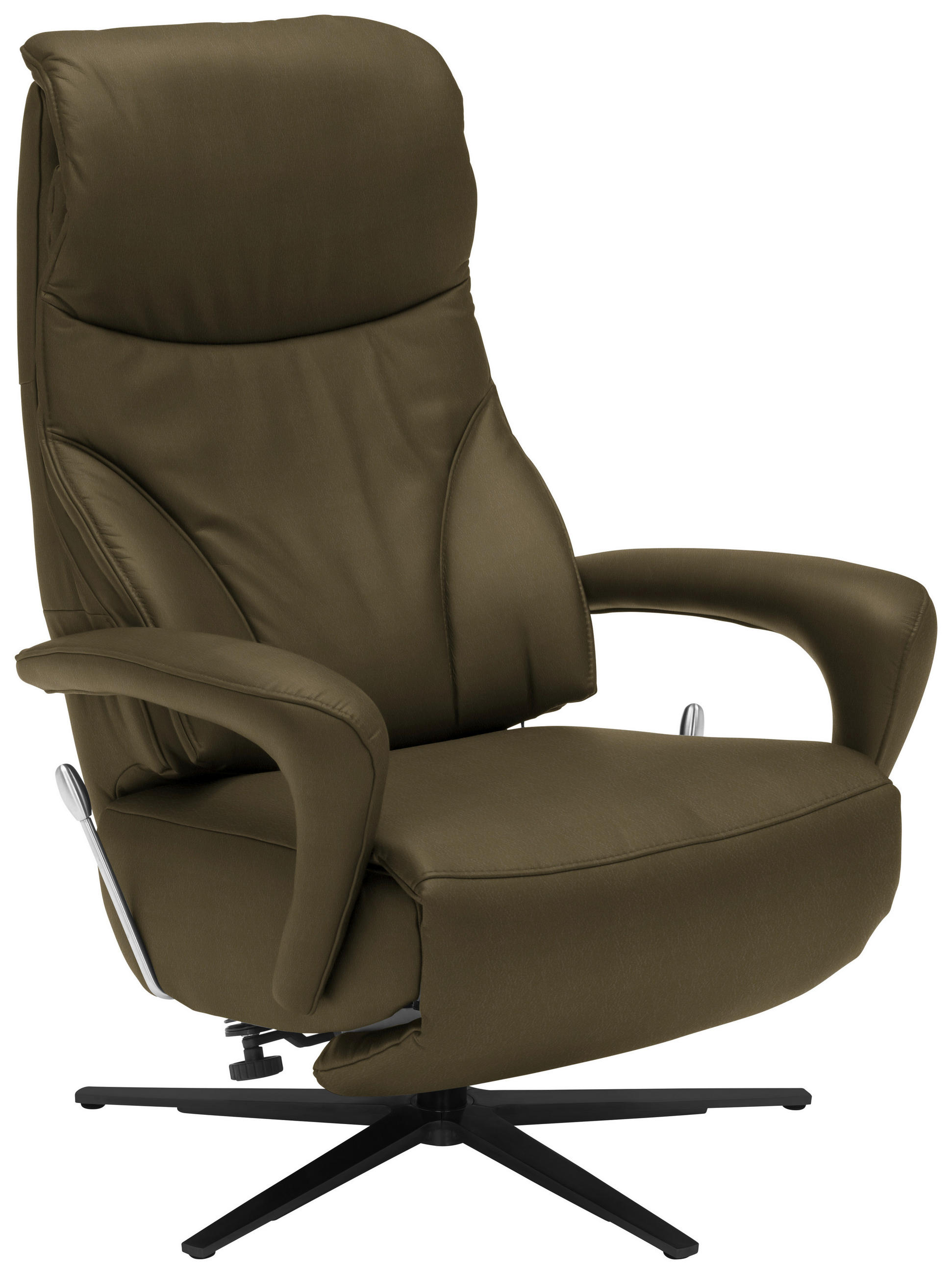 RELAXSESSEL in Leder Grün  - Schwarz/Grün, Design, Leder/Metall (75/106/88cm) - Dieter Knoll