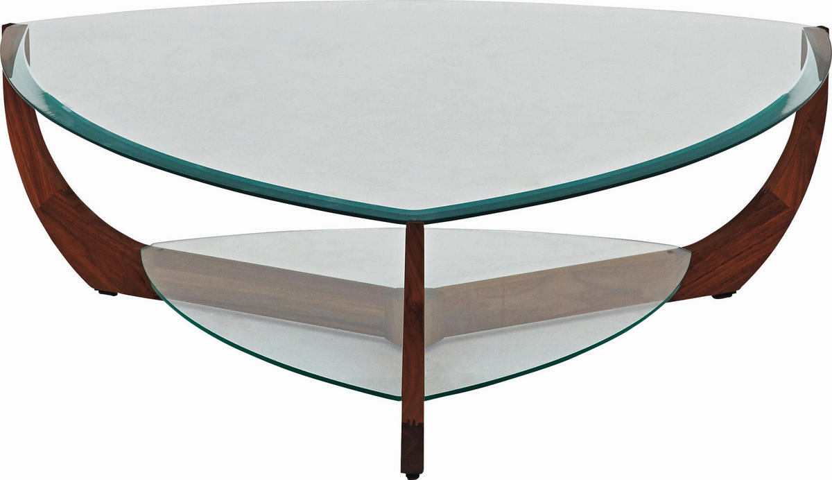 COUCHTISCH in Holz, Glas 100/100/31,5 cm  - Klar/Nussbaumfarben, Design, Glas/Holz (100/100/31,5cm) - TEAM 7