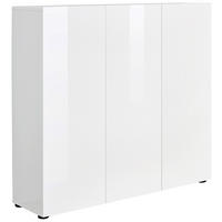 SCHUHSCHRANK Weiß  - Schwarz/Weiß, Design, Holzwerkstoff/Kunststoff (120/115/34cm) - home24